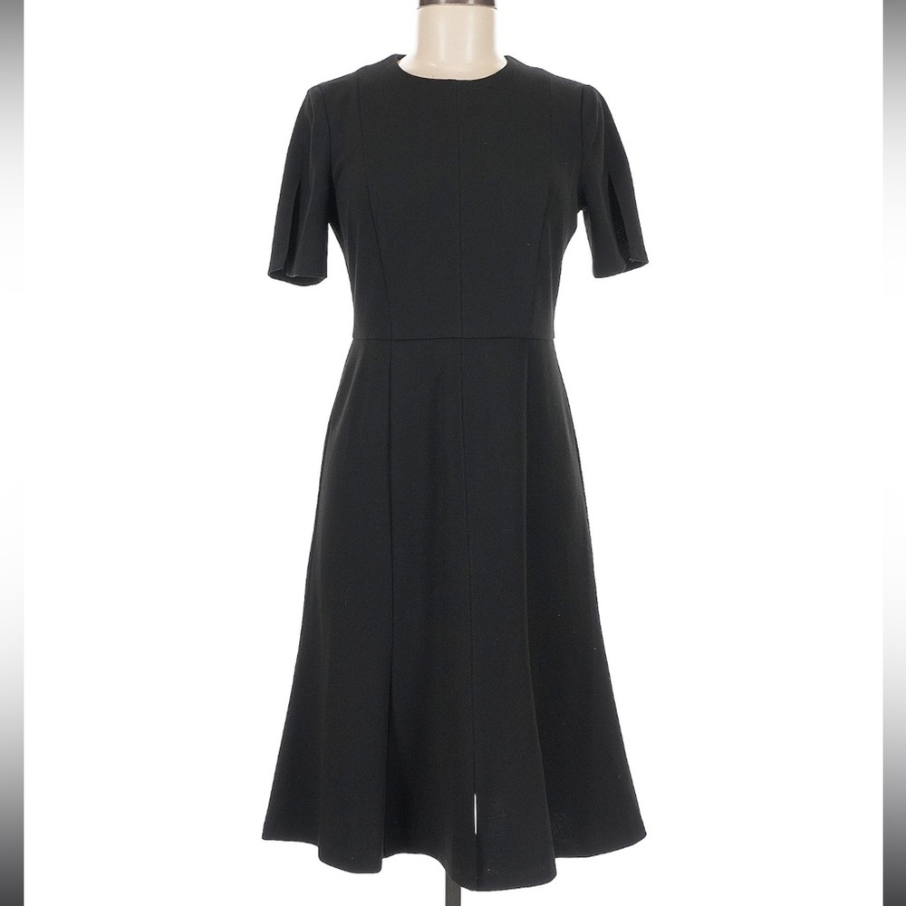 Donna Morgan Classic Black Structured Dress Sz 10 Flattering!